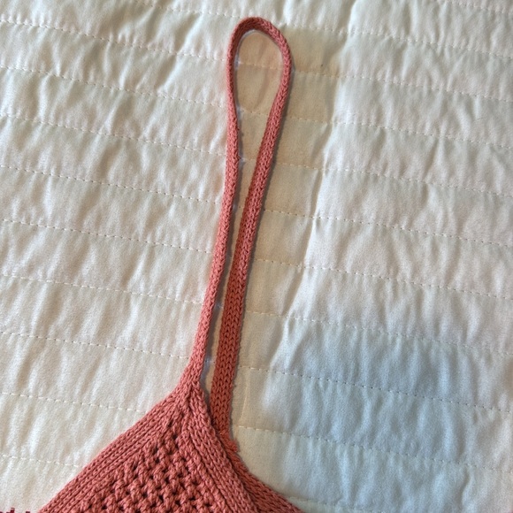 Streetwear Society NWT Crochet Knit Bra Cropped Top XL Burnt Orange Color - Picture 6 of 13